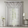 thumbnail image 5 of Madison Park Modern Curtain Valance Irina Diamond Sheer Embroidered Grey 38x46, 5 of 5