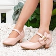 thumbnail image 2 of Girls Dress Shoes Low Heel Princess Flats Mary Jane Flower Wedding Party Glitter Shoes for Kids Toddler, 2 of 9