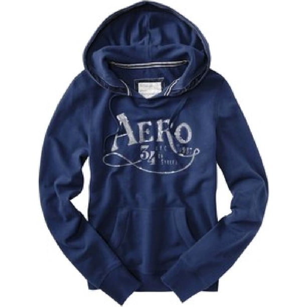 Aeropostale - Sudadera con capucha para mujer Aero 34th St, azul, XS
