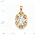 thumbnail image 3 of 14k Two-tone and Rhodium Plated Guadalupe Pendant, 3 of 3