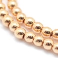 thumbnail image 2 of Electroplate Non-magnetic Synthetic Hematite Beads Strands Grade AAA Long-Lasting Plated Round Light Gold Plated 10mm Hole: 1.2mm about 42pcs/strand 15.7 inch(40cm), 2 of 3