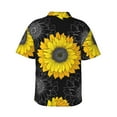 thumbnail image 4 of Floral Sunflower 1 Men's 3d Print Casual Button Down Shirts, Novelty Hawaiian Short Sleeves M, 4 of 8