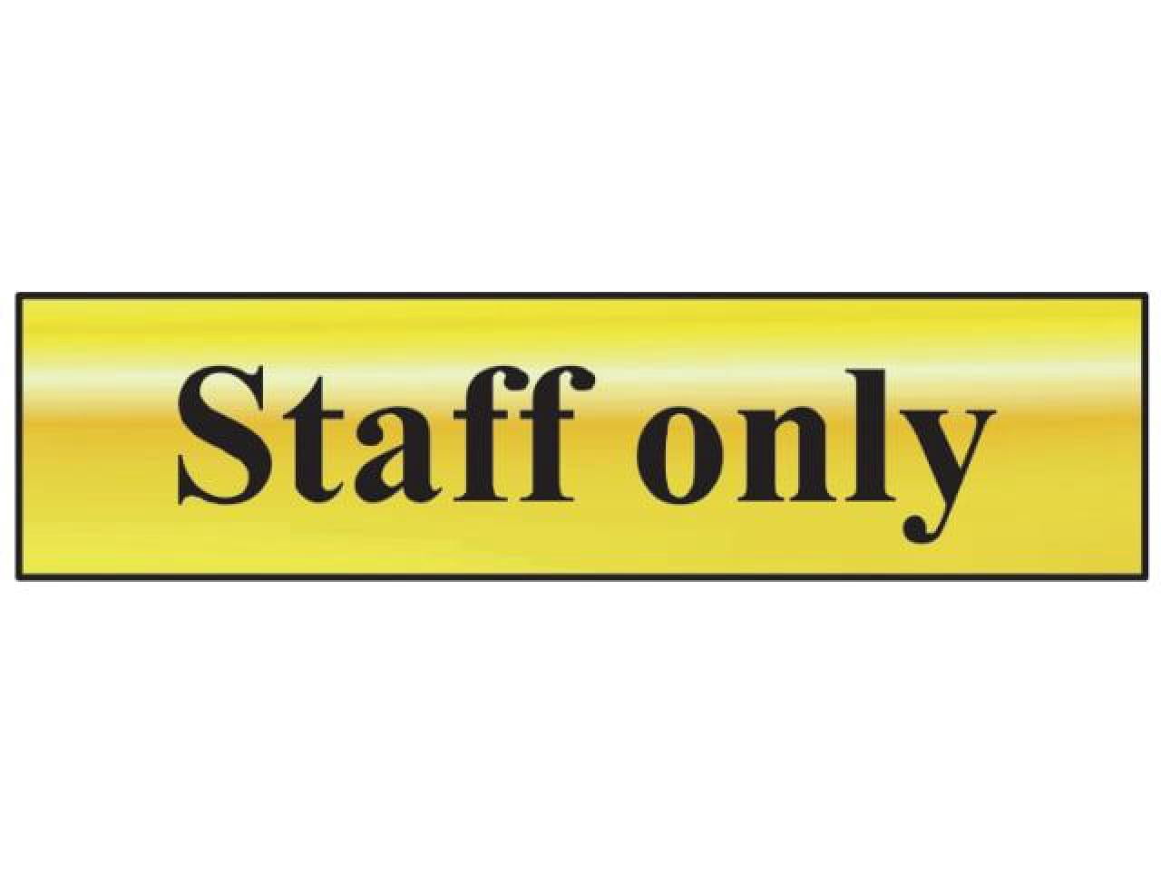 SCAN "Staff Only" Schild, Poliertes Messing-Design – 200 X 50 Mm, Selbstklebend