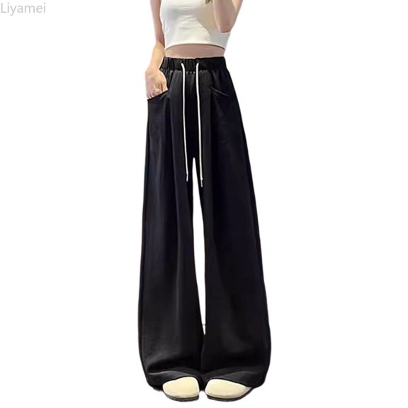 Liyamei Girls High Waist Wide Leg Pants with Lightweight Drape for Summer Casual Style Size 5-16 Years