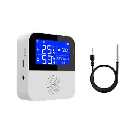 

OWSOO Wifi Humidity Sensors APP Remote Monitor Control for Home Intelligent Scenario Linkage Compatible with Home Voice Control