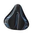 thumbnail image 4 of Funda de cojín para asiento de bicicleta, funda de sillín de bicicleta, absorción de impactos, acolchada, ancha Negro Azul, 4 of 8