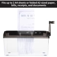 thumbnail image 3 of A4 Paper Manual Shredder - Black Portable Mini Paper Grinder Capacity 3L for A4 Files Documents Straight Cutting Tool Home Office Desktop Supplies WD23BK, 3 of 5