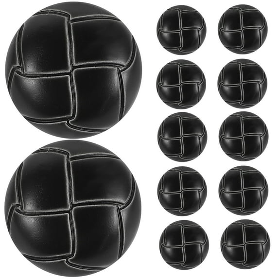 12 Pcs Football Buttons Assembly Toy Two-color Small Production Black