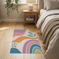 thumbnail image 3 of ODIKA 2'x3' Pastel Multicolor Boca Sonar Design Washable Accent Rug Abstract Waves with Retro Vibes Pet Friendly, Bedside Mat for Bedroom, Nursery, RV, 3 of 7