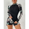 thumbnail image 3 of Sociala Two Piece Rash Guard for Womens Long Sleeve Swimsuits Sets UV UPF 50+ Swim Shirt with Boyshort Bottom, 3 of 5