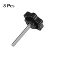 thumbnail image 3 of Uxcell 8 Pieces Star Knobs M6 x 50mm 304 Stainless Steel Threaded Stud 38mm 6-Star Head Clamping Thumb Screw Black, 3 of 7