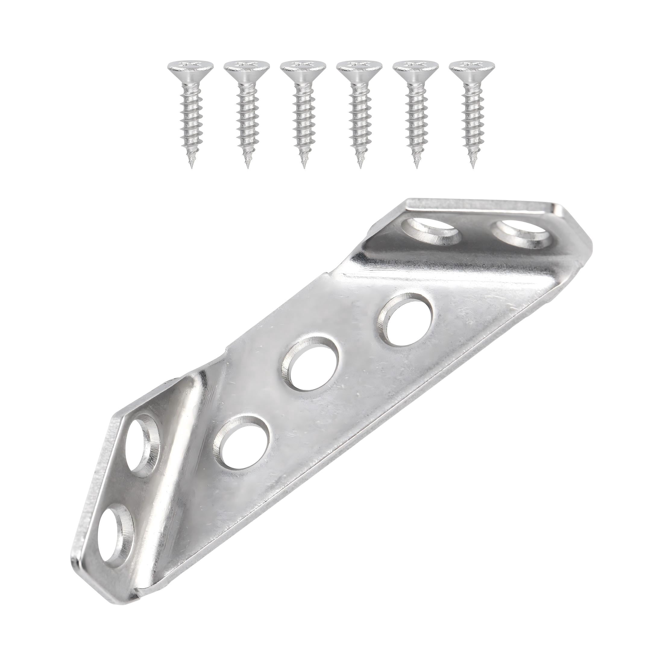 Hyper Tough 2-1/2 in. Stainless Steel Furniture Corner Connectors with Screws, 30 Pack
