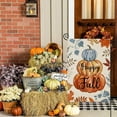 thumbnail image 5 of Happy Fall Garden Flags for Outside, Watercolor Pumpkins Small Seasonal Decor for Harvest Autumn Thanksgiving Yard,12x18 Inch Double Sided, 5 of 6