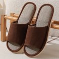 thumbnail image 2 of Daznico Unisex Linen Slippers - Summer Thick Sole Non- Indoor House Shoes, Breathable Comfort for Men & Women,Color:Coffee,Size:7.5, 2 of 9