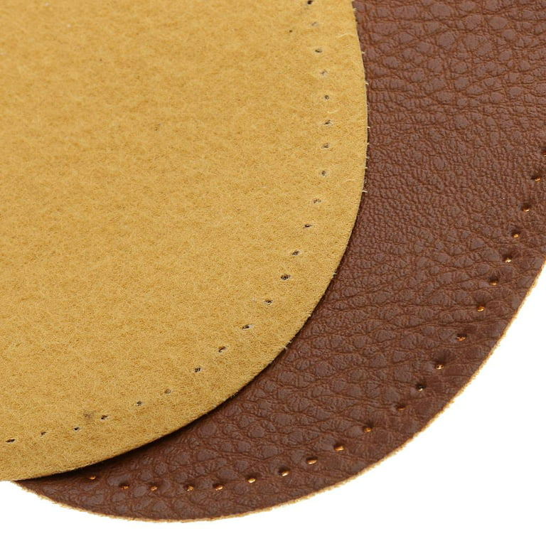 4x Elbow Patches Sewing Applique Patches, Oval Fabric Patch Repair Sewing  Elbow Knee Patches , (Brown + Black) 