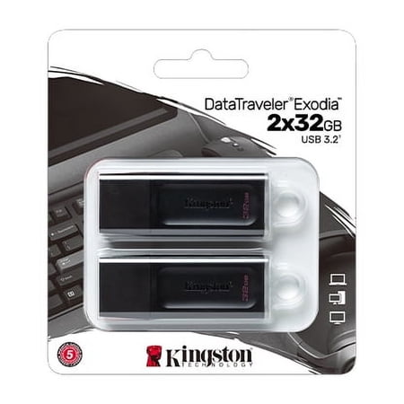 UPC: 0740617325584 | Kingston DataTraveler Exodia 32GB USB 3.2 Flash Drive – 2 Pack DTX/32GB-2P