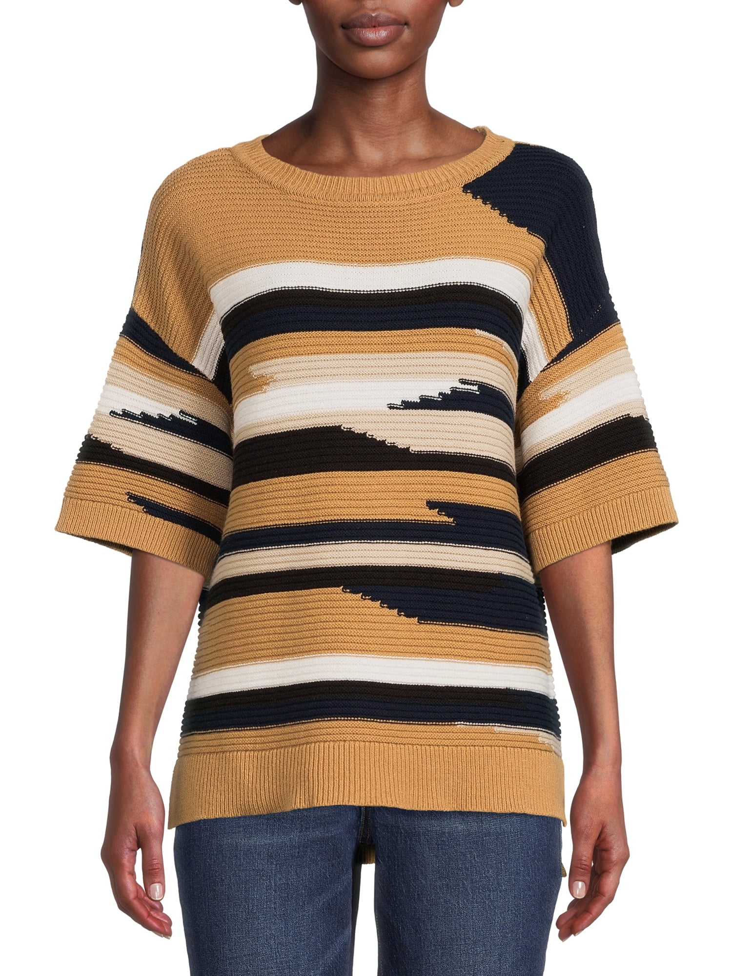 Textured Knit Pullover Sweater 