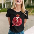 thumbnail image 2 of TSADFHJI Hauts Col en V pour Femmes Mode Décontractée Manches Courtes Col Rond T-Shirt Imprimé Ample TG Noir, 2 of 4