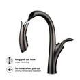 thumbnail image 4 of Kitchen Faucet Pull Out Cold And Hot Kitchen Tap, Black Single Hole Single Handle Swivel 360 Degree Water Mixer Tap ,Versatile Features, 4 of 7