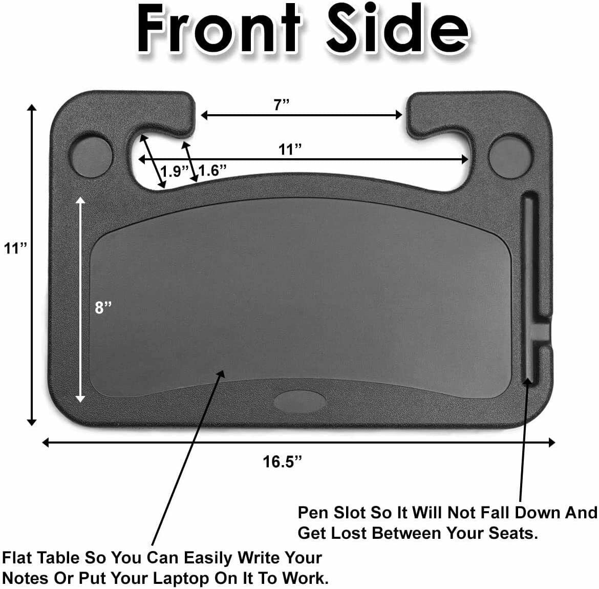 AMERTEER Steering Wheel Tray for Laptop & Food Car Tray for Steering Wheel Car Trays for Eating, Car Food Trays for Adults Laptop Car Desk Car Seat Travel Tray Table for Driver