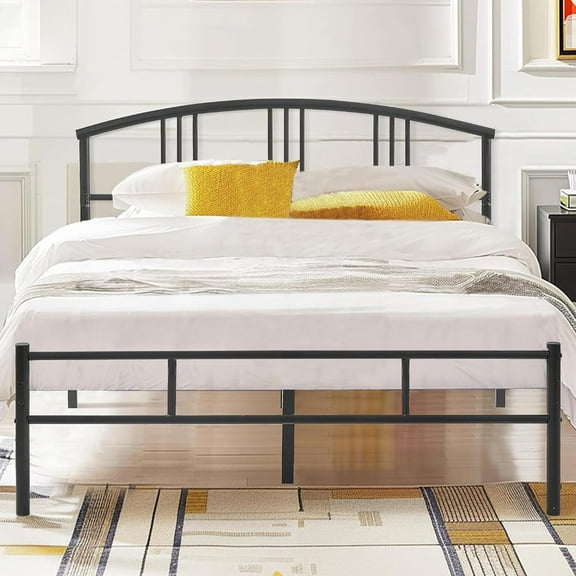 ZALIX Queen Bed Frame with Headboard and Footboard, 14 Inch Metal Platform Mattress Foundation, Sturdy Premium Steel Slat/No Box Spring Needed