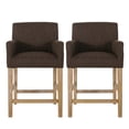 thumbnail image 5 of Christopher Knight Home Armga Fabric Upholstered Wood 26 inch Counter Stools (Set of 2) by  Brown/Weathered Natural, 5 of 5