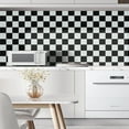 thumbnail image 2 of Lxcreat Black and White Wallpaper Contact Paper Mosaic Checkered Peel and Stick Wallpaper 23.6" x 118" for Kitchen Backsplash Cabinets Shelf Liners Drawers, 2 of 7