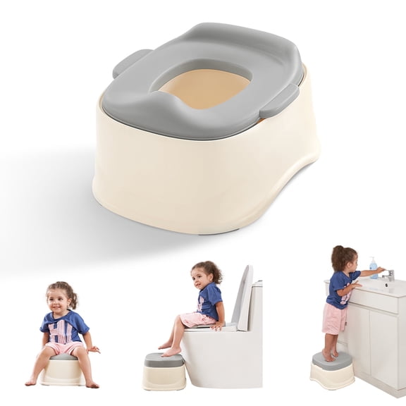 Yacul  3-in-1 Toddler Toilet Training Potty Chair and Step Stool, with Removable Toilet Ring