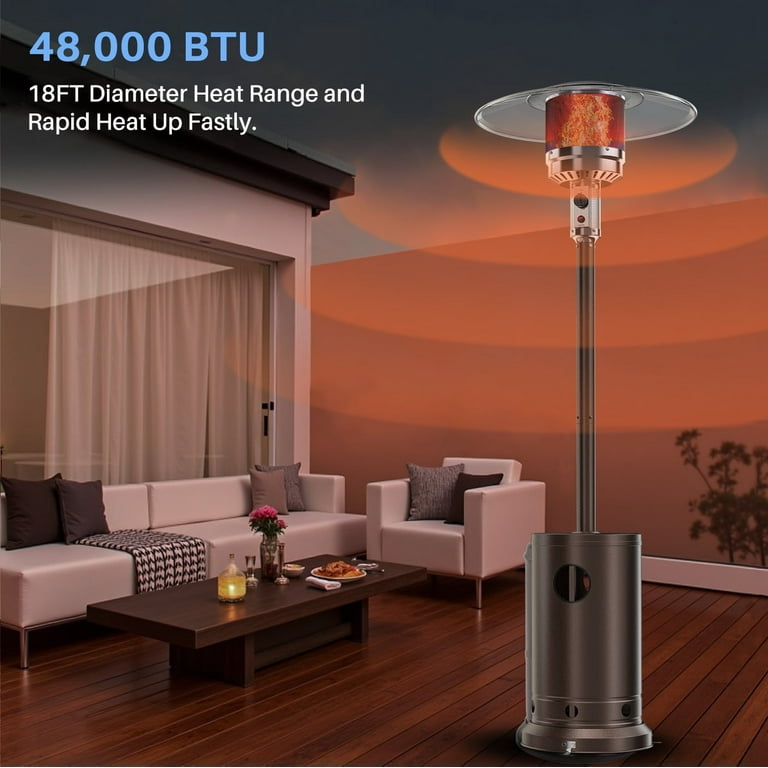 hanover steel umbrella patio heater - heater, 7" tall, propane, 48,000 BTU with Cover When not in use Hanover Ft Patio Heater Hanover
