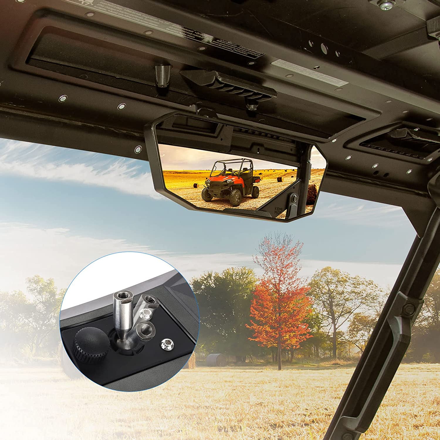 Kemimoto Upgraded Rear View Mirror for Polaris Ranger 500 /570 /900 XP