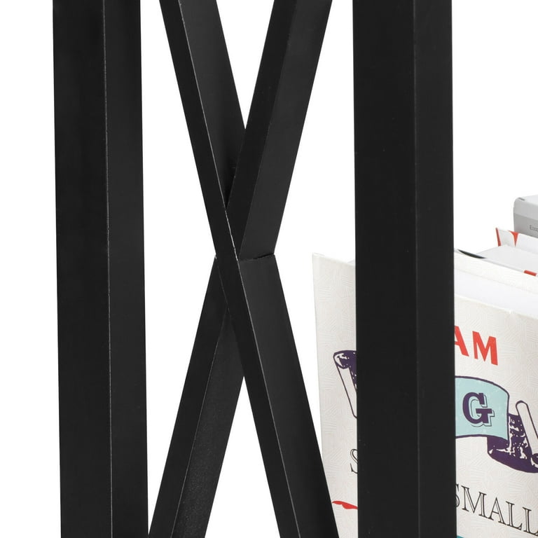 ZenStyle Skinny Entryway Table, Small Narrow Console, Rustic Black