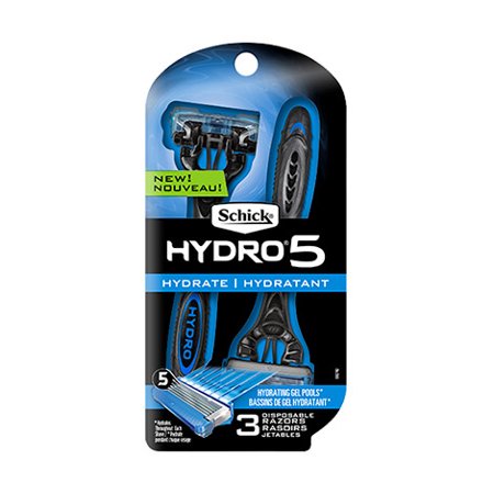 Schick Hydro 5 Hydrate Men's Disposable Razors, 3 (Best Disposable Razor Uk)