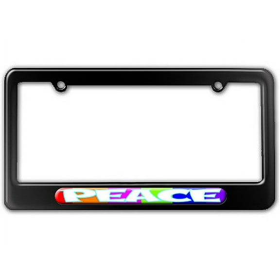 Peace - Colorful Rainbow Blocks License Plate Frame