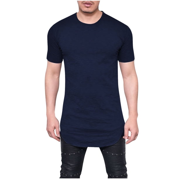 Camiseta de Manga Corta de Ajuste Delgado Casual de los Hombres, Cuello Redondo Top de Verano en Tela Ligera para el Gimnasio Y el Uso Diario, Camiseta de Cuello de la Tripulación de la Moda