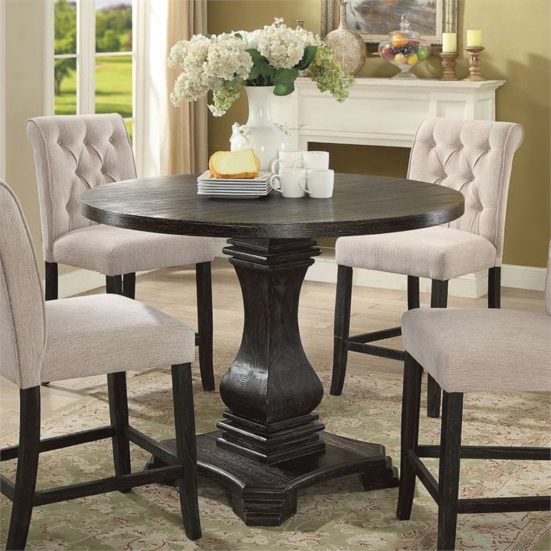 Furniture Of America Selene Pedestal, High Round Dining Table
