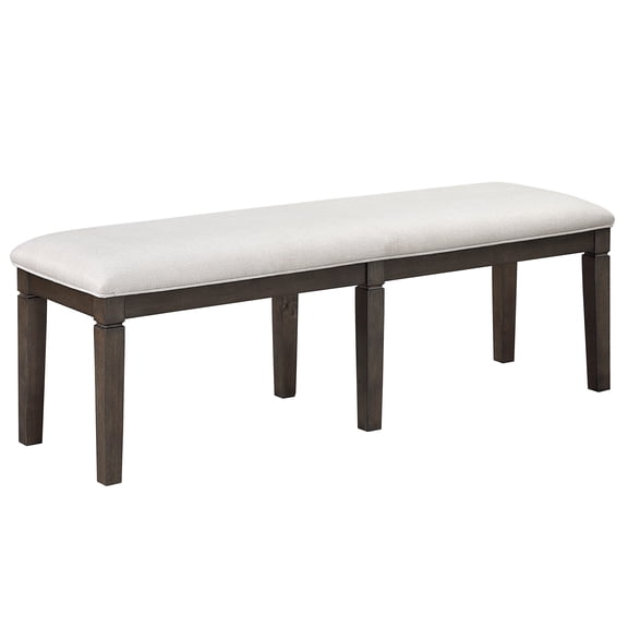 JERFIT Classic Style Dark Espresso Finish Dining Bench 1pc Upholstery Seat Wooden Dining Room