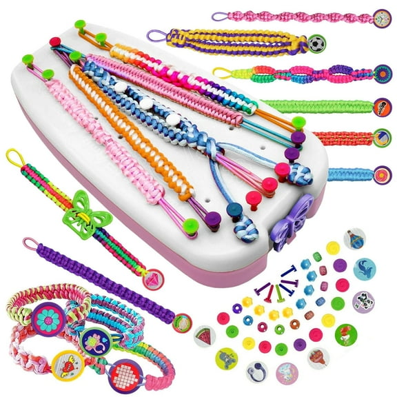 TiokMc Friendship Bracelet Making Kit for Girls 8-12, DIY Jewelry Craft Kit with Loom, Threads, Stickers & Accessories, Ideal Gift for Birthday Gift for Girls