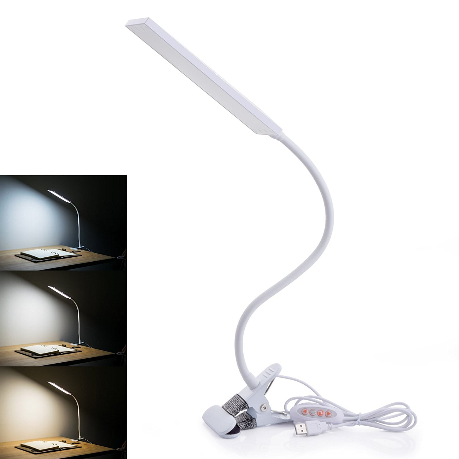 Dimmable Office Lamp with USB RAOYI LED Desk Lamp Eye-caring Table Lamps
