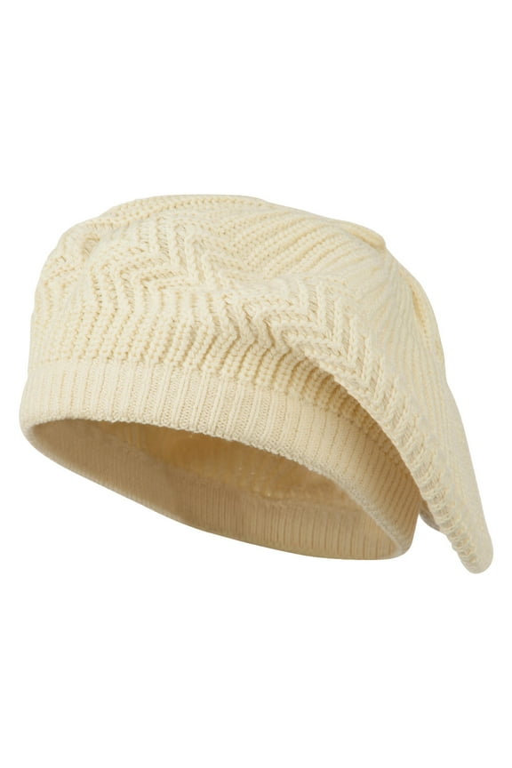 Big Size Cotton Rasta Tam Beret - Beige XL-3XL
