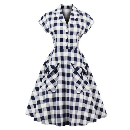 

VEKDONE Plus Size Babydoll Lingerie for Women Plaid Printed Chemise Dress Plus Summer A Linen Lingerie Set Dark Blue XXL