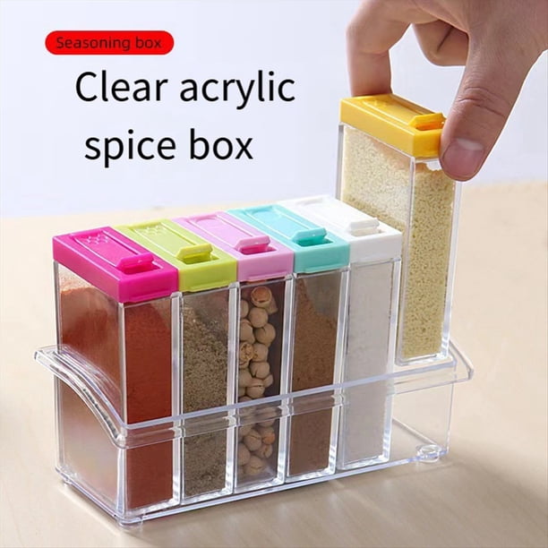 Juego de Tarros para Condimentos, Sal, Pimienta, Botella para Condimentos, Tapa de Color, Botella para Condimentos de Cocina, Recipiente para Almacenamiento, Estante para