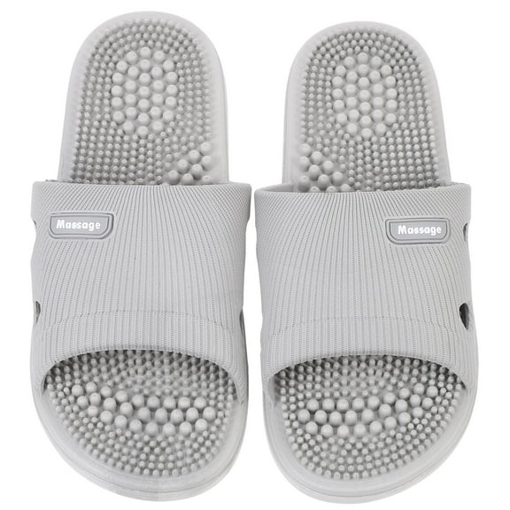 LOLIPPYY 1 Pair Grey Indoor Massaging Slippers with Non- PVC Sole, Comfortable Footwear for Home Use