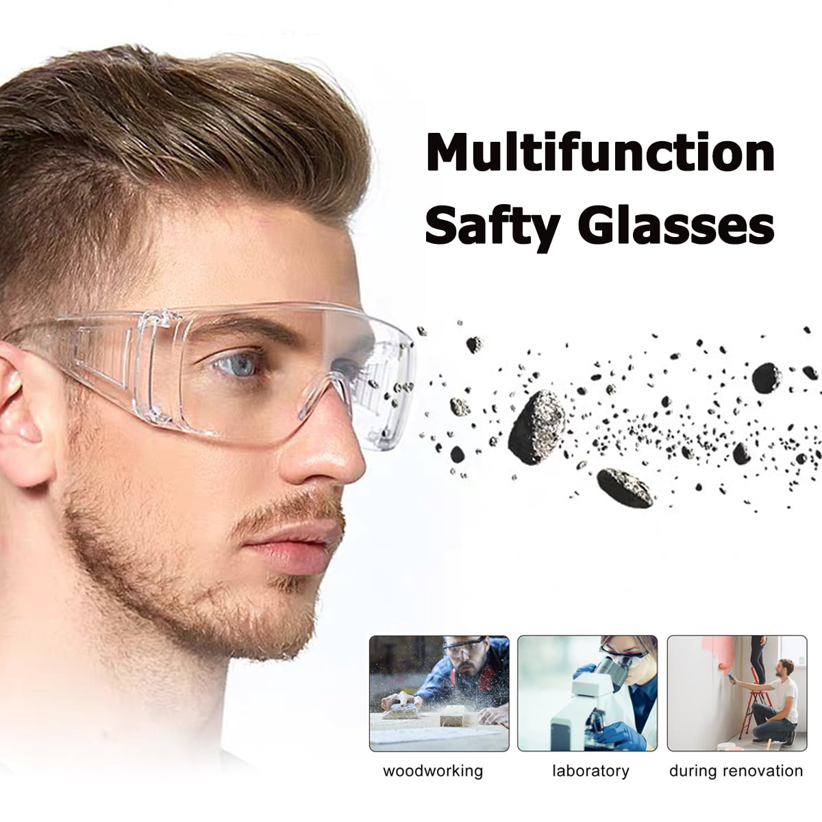 Clear Protective Goggles Dust Proof Glasses Eye Protection