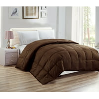 All American Collection Quilted Plush Microfiber Fill Down Alternative Comforter (Twin Size, Brown)