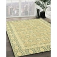 thumbnail image 3 of Ahgly Company Machine Washable Indoor Rectangle Abstract Brass Green Area Rugs, 6' x 9', 3 of 7