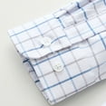 thumbnail image 3 of XXWXYD Boys Girls Plaid Long Sleeve Short Sleeve Shirt Pure Cotton British Style School Unifor𝗆 Tops for Children White and Blue Casual Wear, 3 of 7