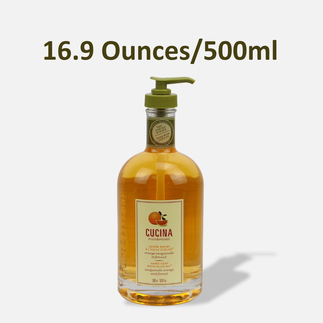Cucina Sanguinelli Orange and Fennel Hand Soap 16.9oz/500ml - 2 Pack