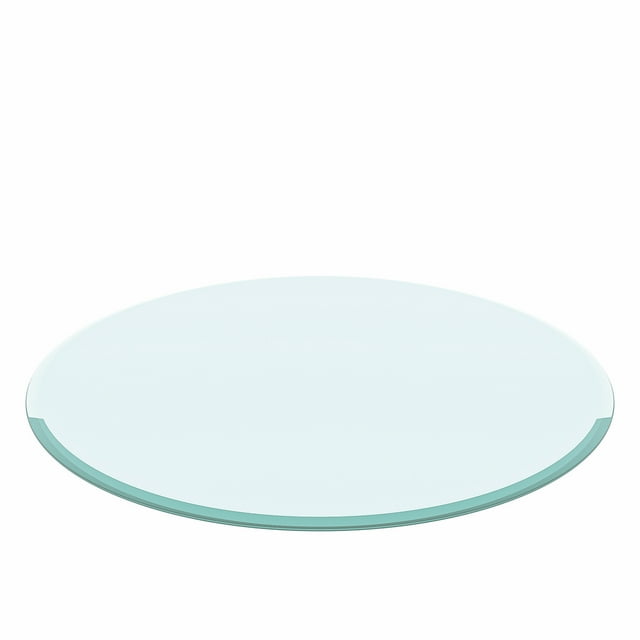Topcobe 32 Inch Round Glass Table Top Tempered 3/8" Thick Beveled