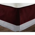 thumbnail image 3 of D.N.G. BEDDINGS 1 Piece Split Corner Two Tone Tailored Bed Skirt, California King Size 8 Inch Deep Pocket, 800 Thread Count, 100% Egyptian Cotton, Solid Wine/Silver Color., 3 of 3