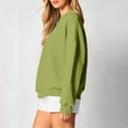 thumbnail image 4 of Vivianyo HD Women's Over Size Drop Shoulder Quarter Zip Fall Sweatshirt, Womens Stand Collar Ribbed Cuff and Hem Solid Winter Pullover Tops for Loungewear, Women's Army Green, Sizes S-2XL, 4 of 5